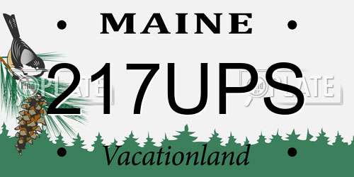 217UPS Maine License Plate