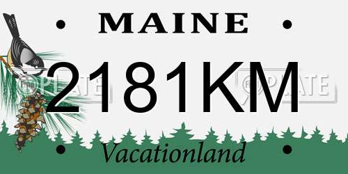 2181KM Maine License Plate