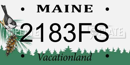 2183FS Maine License Plate