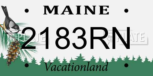 2183RN Maine License Plate