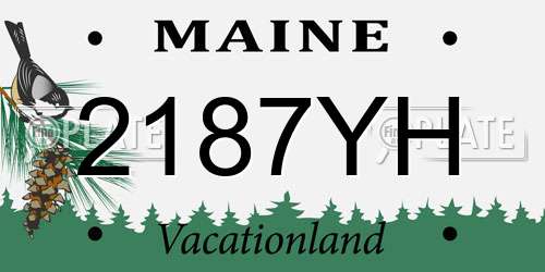 2187YH Maine License Plate