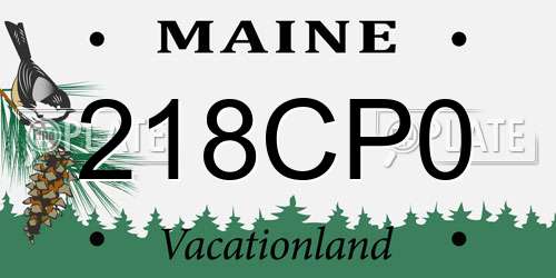 218CP0 Maine License Plate