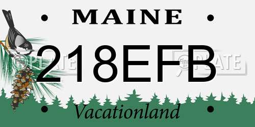 218EFB Maine License Plate