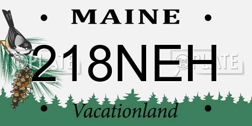 218NEH Maine License Plate