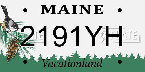 2191YH Maine License Plate
