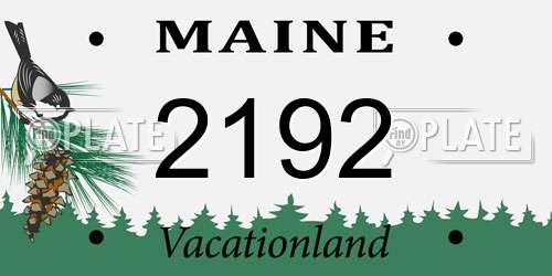 2192 Maine License Plate