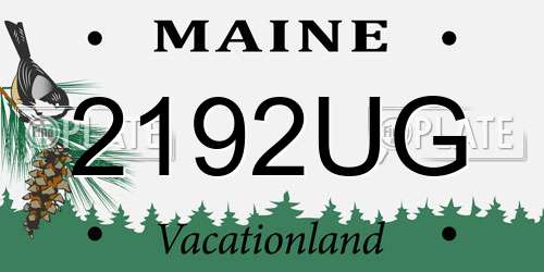 2192UG Maine License Plate