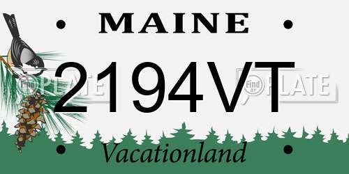 2194VT Maine License Plate