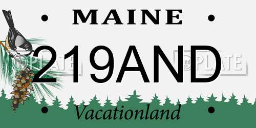 219AND Maine License Plate