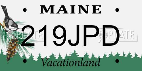 219JPD Maine License Plate