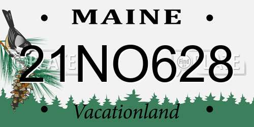 21NO628 Maine License Plate