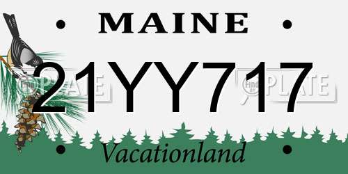 21YY717 Maine License Plate
