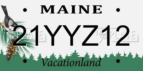 21YYZ12 Maine License Plate