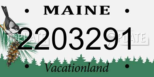 2203291 Maine License Plate