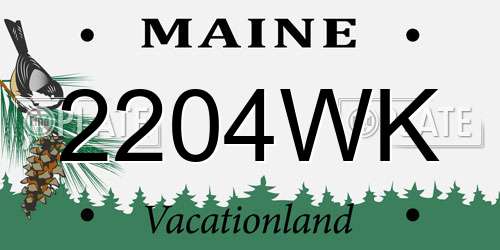 2204WK Maine License Plate