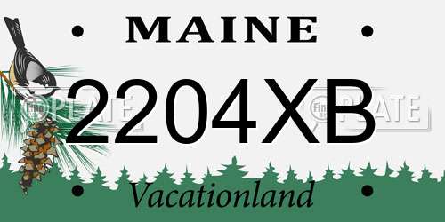 2204XB Maine License Plate