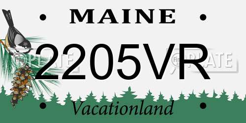2205VR Maine License Plate