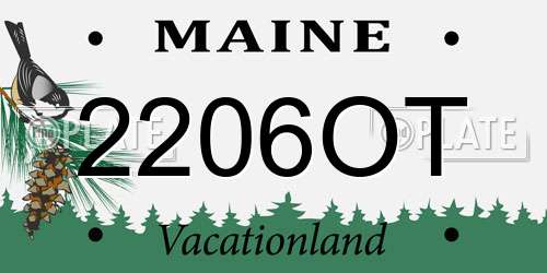 2206OT Maine License Plate