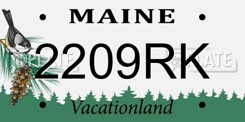 2209RK Maine License Plate
