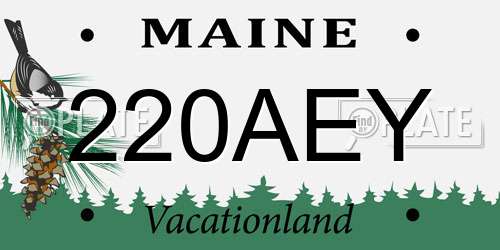220AEY Maine License Plate