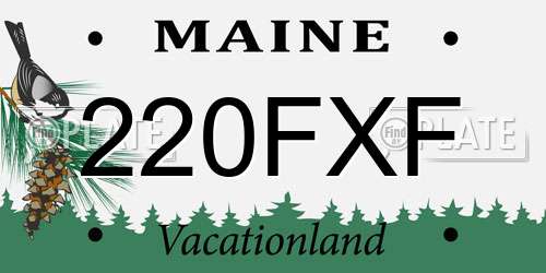 220FXF Maine License Plate