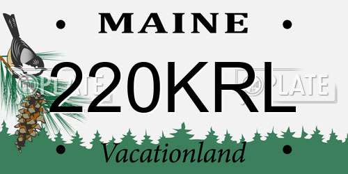 220KRL Maine License Plate