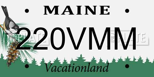 220VMM Maine License Plate