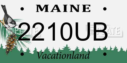 2210UB Maine License Plate