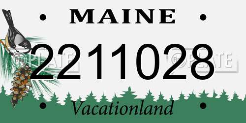 2211028 Maine License Plate