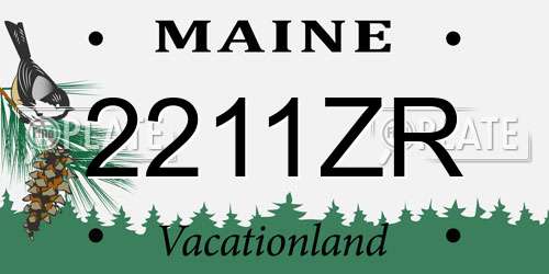 2211ZR Maine License Plate