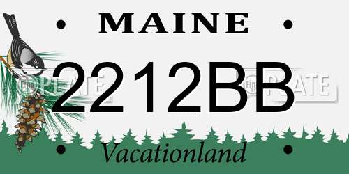 2212BB Maine License Plate