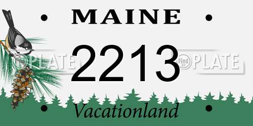 2213 Maine License Plate