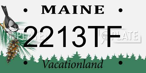 2213TF Maine License Plate