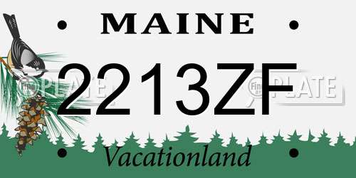 2213ZF Maine License Plate