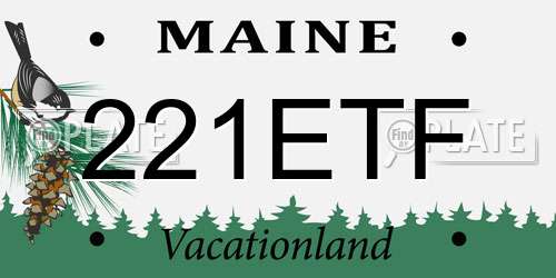 221ETF Maine License Plate