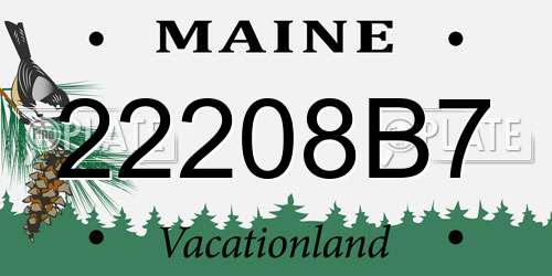 22208B7 Maine License Plate