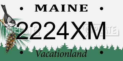 2224XM Maine License Plate