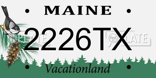 2226TX Maine License Plate