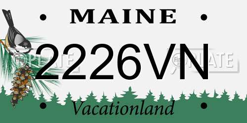 2226VN Maine License Plate