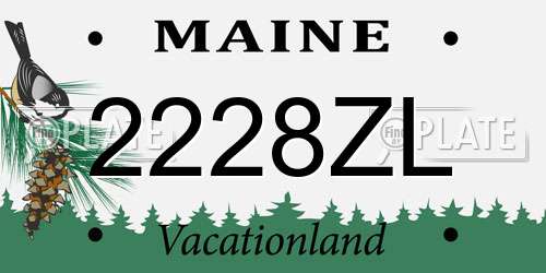 2228ZL Maine License Plate