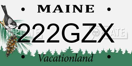 222GZX Maine License Plate