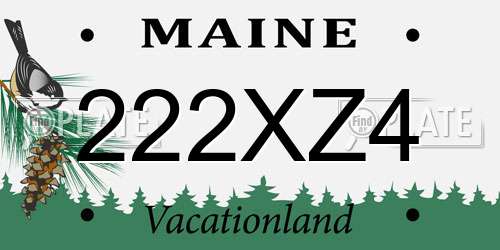 222XZ4 Maine License Plate