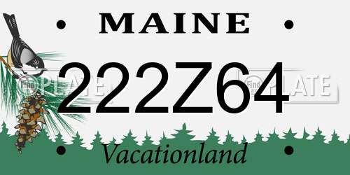 222Z64 Maine License Plate