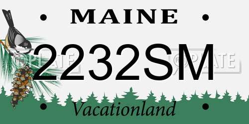 2232SM Maine License Plate