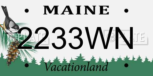 2233WN Maine License Plate