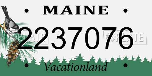 2237076 Maine License Plate