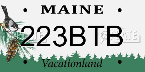 223BTB Maine License Plate