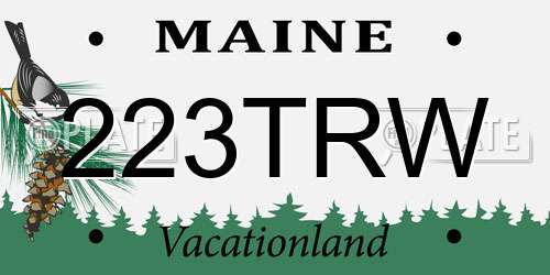 223TRW Maine License Plate