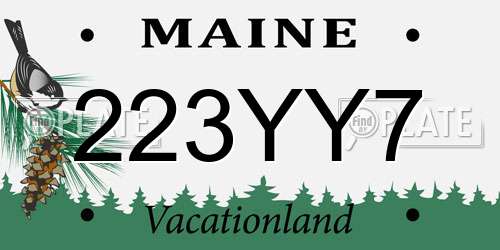 223YY7 Maine License Plate