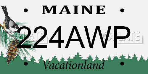 224AWP Maine License Plate